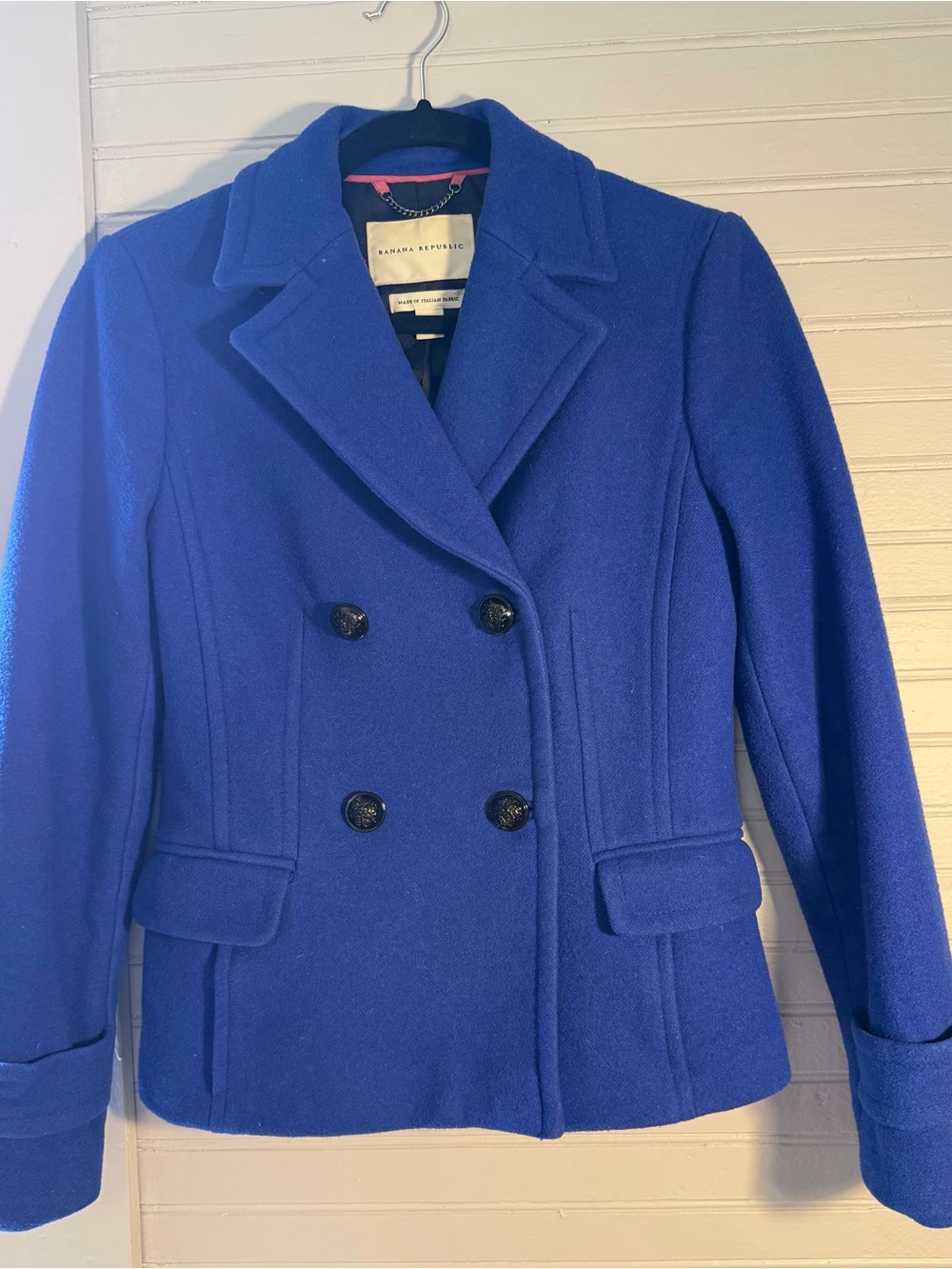 Banana Republic Royal Blue Double-Breasted Peacoat